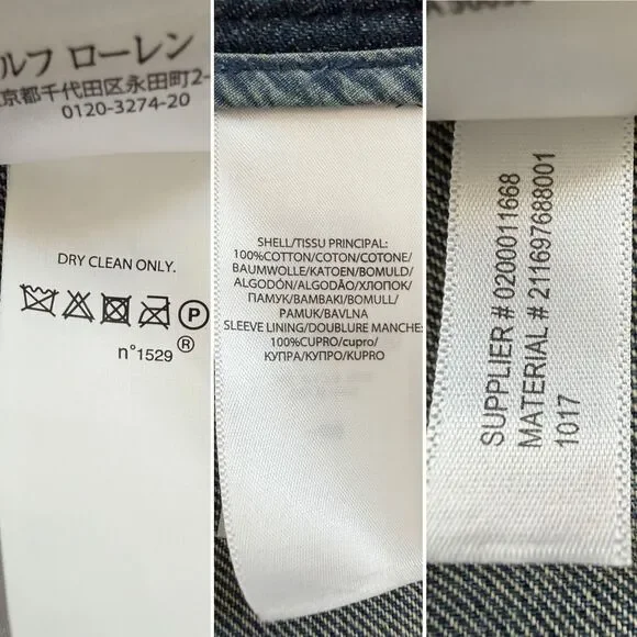 Polo Ralph Lauren Denim Crest Blazer Double Breasted Gold Button XS - Picture 8 of 12